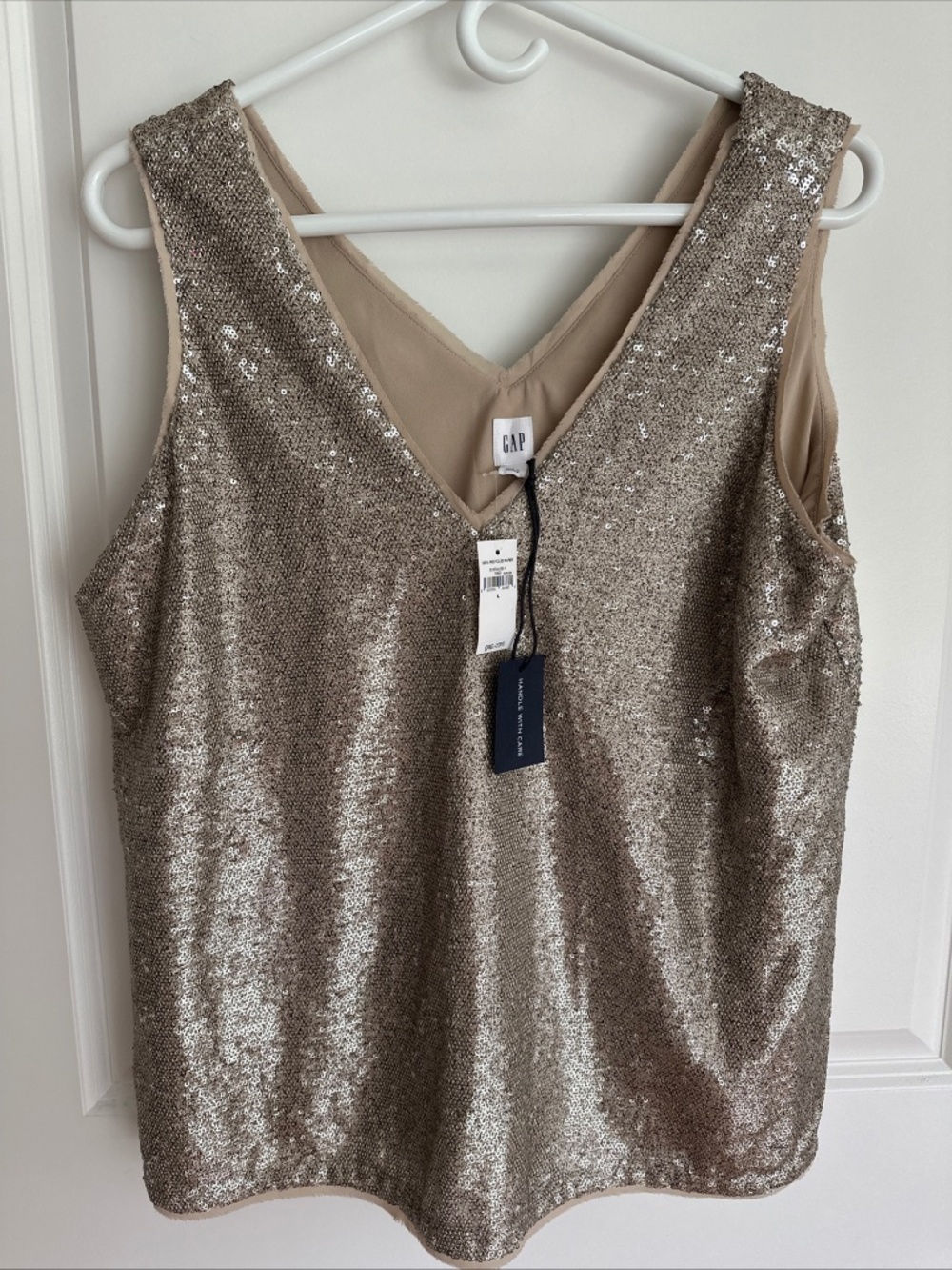 NWT Gap Festive Glam bronze sequin tank